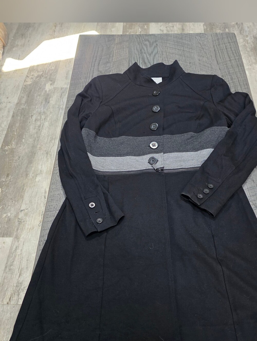 CAbi Womens Osaka Nights Black & Gray Size Med Convertible Zip Off Jacket - Picture 3 of 11